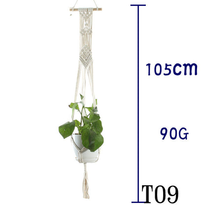 Flower Pot Net Bag Beige Cotton Rope Indoor Plant Hanger Hanging Basket Sling