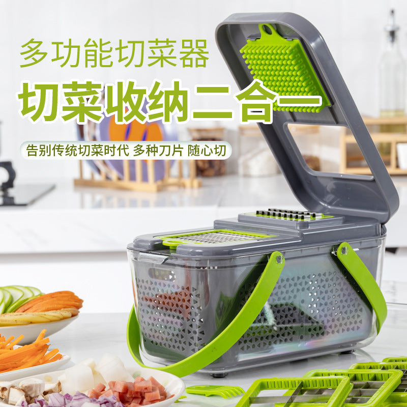 Kitchen Multifunctional Vegetable Cutter Slice Grater Onion And Potato Cutter Household Vegetable Cutting Artifact 25 Piece Set